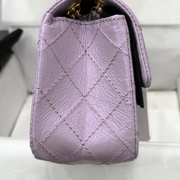 CHANEL 24P LAVENDER CALFSKIN MINI REISSUE 2.55 BAG GOLD HW - Picture 6 of 15